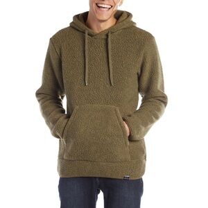 Evo Ballard Pullover Sherpa Fleece Hoody in Burnt Olive